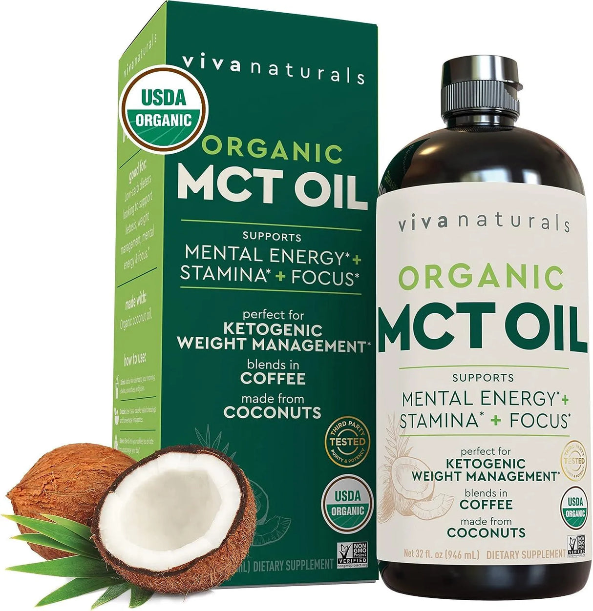 VIVA NATURALS - Viva Naturals Organic MCT Oil 946Ml. - The Red Vitamin MX - Suplementos Alimenticios - {{ shop.shopifyCountryName }}