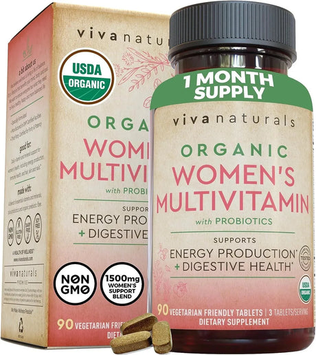 VIVA NATURALS - Viva Naturals Organic Women Multivitamin 90 Tabletas - The Red Vitamin MX - Suplementos Alimenticios - {{ shop.shopifyCountryName }}