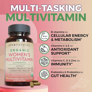 VIVA NATURALS - Viva Naturals Organic Women Multivitamin 90 Tabletas - The Red Vitamin MX - Suplementos Alimenticios - {{ shop.shopifyCountryName }}