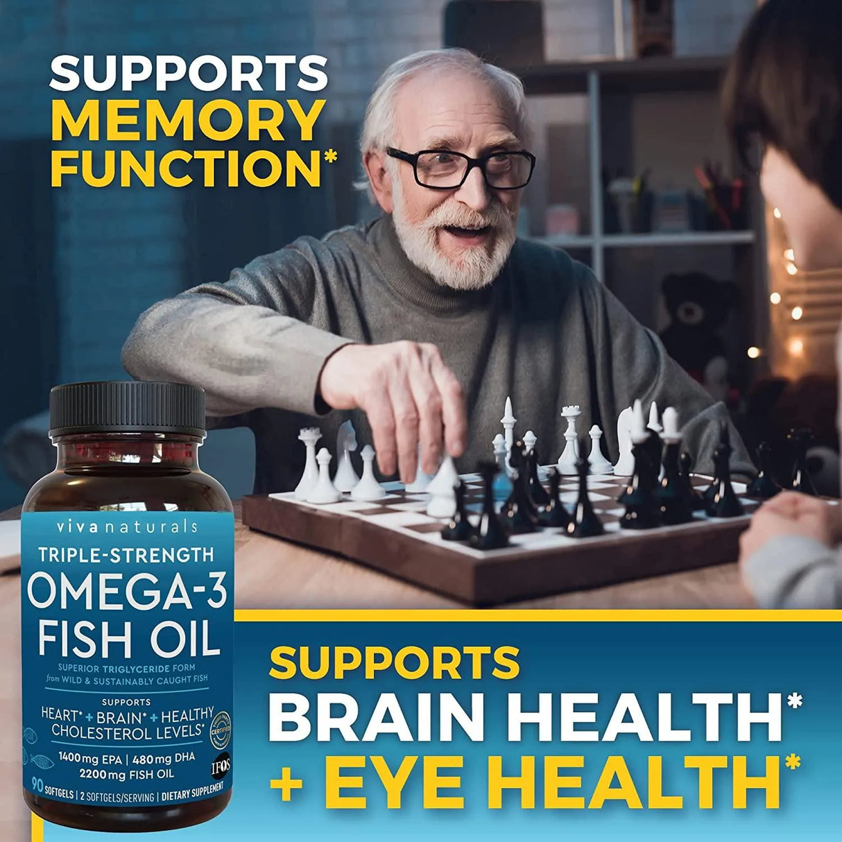 VIVA NATURALS - Viva Naturals Triple-Strength Omega-3 Fish Oil 2200Mg. - The Red Vitamin MX - Suplementos Alimenticios - {{ shop.shopifyCountryName }}