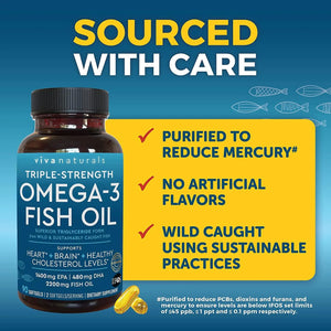 VIVA NATURALS - Viva Naturals Triple-Strength Omega-3 Fish Oil 2200Mg. - The Red Vitamin MX - Suplementos Alimenticios - {{ shop.shopifyCountryName }}