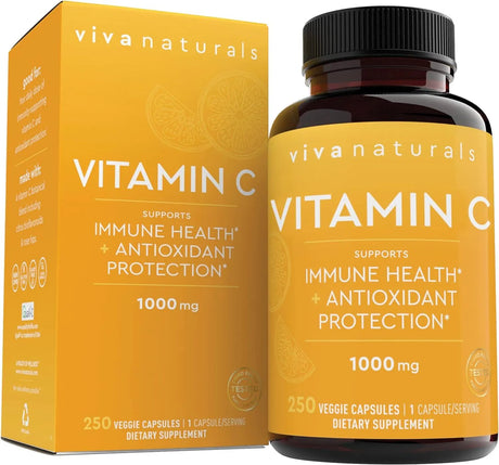 VIVA NATURALS - Viva Naturals Vitamin C 1000Mg. 250 Capsulas - The Red Vitamin MX - Suplementos Alimenticios - {{ shop.shopifyCountryName }}