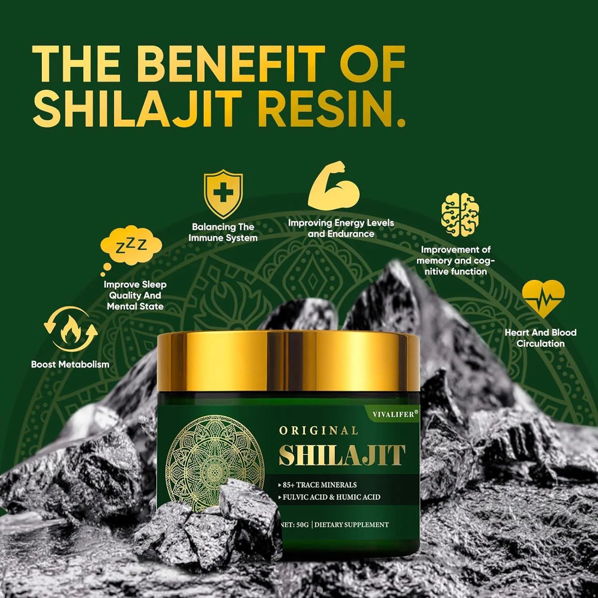 VIVALIFER - VIVALIFER Himalayan Shilajit Resin Supplement 500Mg. 50Gr. - The Red Vitamin MX - Suplementos Alimenticios - {{ shop.shopifyCountryName }}