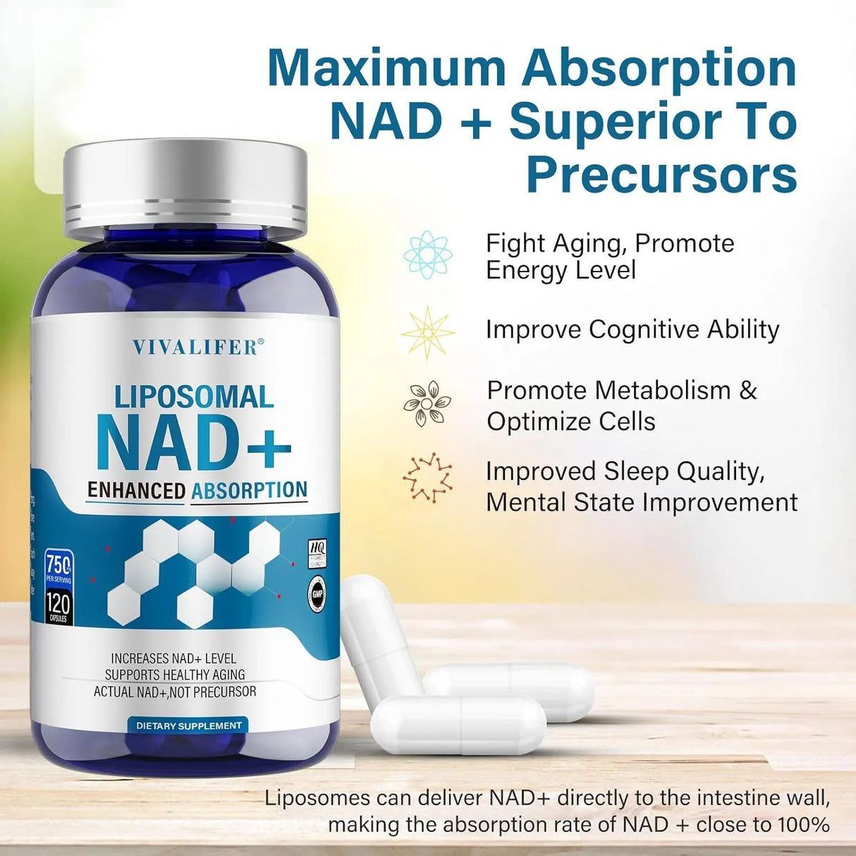 VIVALIFER - VIVALIFER Liposomal NAD+ Supplement 120 Capsulas - The Red Vitamin MX - Suplementos Alimenticios - {{ shop.shopifyCountryName }}