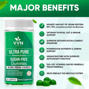 VVNATURALS - VVNaturals Cracked Cell Wall Chlorella, Spirulina Seamoss Gummy 60 Gomitas - The Red Vitamin MX - Suplementos Alimenticios - {{ shop.shopifyCountryName }}