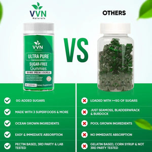 VVNATURALS - VVNaturals Cracked Cell Wall Chlorella, Spirulina Seamoss Gummy 60 Gomitas - The Red Vitamin MX - Suplementos Alimenticios - {{ shop.shopifyCountryName }}