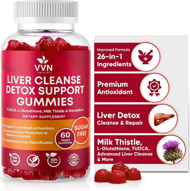 VVNATURALS - VVNaturals Sugar-Free 26-in-1 Liver Cleanse Detox & Repair 60 Gomitas - The Red Vitamin MX - Suplementos Alimenticios - {{ shop.shopifyCountryName }}