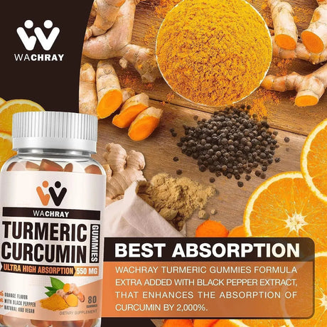 WACHRAY - WACHRAY Turmeric Curcumin Gummies 550Mg. 160 Gomitas - The Red Vitamin MX - Suplementos Alimenticios - {{ shop.shopifyCountryName }}