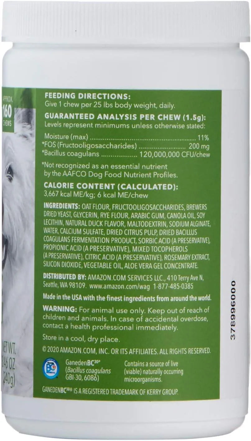 WAG - Wag Probiotic Supplement Chews for Dogs Natural Duck Flavor 160 Masticables - The Red Vitamin MX - Probióticos Para Perros - {{ shop.shopifyCountryName }}