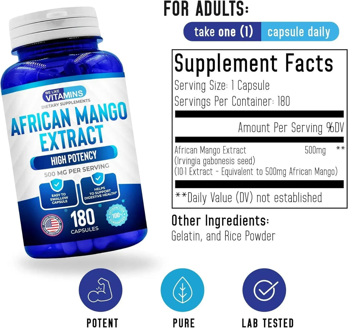 WE LIKE VITAMINS - We Like Vitamins African Mango Extract 500Mg. 180 Capsulas - The Red Vitamin MX - Suplementos Alimenticios - {{ shop.shopifyCountryName }}