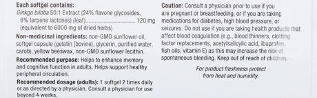WEBBER NATURALS - Webber naturals Ginkgo Biloba 120Mg. 300 Capsulas Blandas - The Red Vitamin MX - Suplementos Alimenticios - {{ shop.shopifyCountryName }}