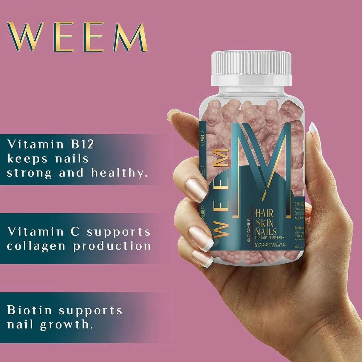 WEEM - WEEM Biotin Gummies for Hair, Skin and Nails 60 Gomitas - The Red Vitamin MX - Suplementos Alimenticios - {{ shop.shopifyCountryName }}