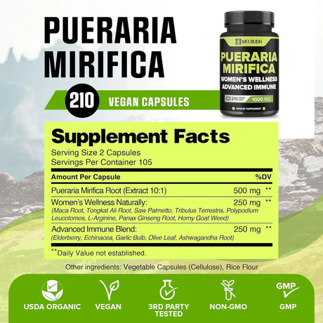 WELBUDA - Welbuda Pueraria Mirifica 1000Mg. 210 Capsulas - The Red Vitamin MX - Suplementos Alimenticios - {{ shop.shopifyCountryName }}