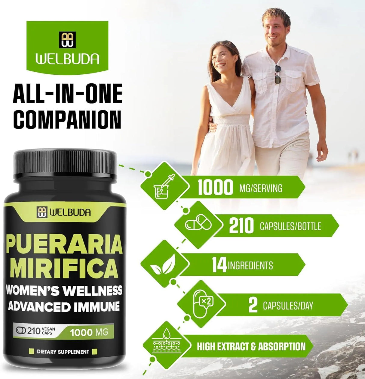 WELBUDA - Welbuda Pueraria Mirifica 1000Mg. 210 Capsulas - The Red Vitamin MX - Suplementos Alimenticios - {{ shop.shopifyCountryName }}