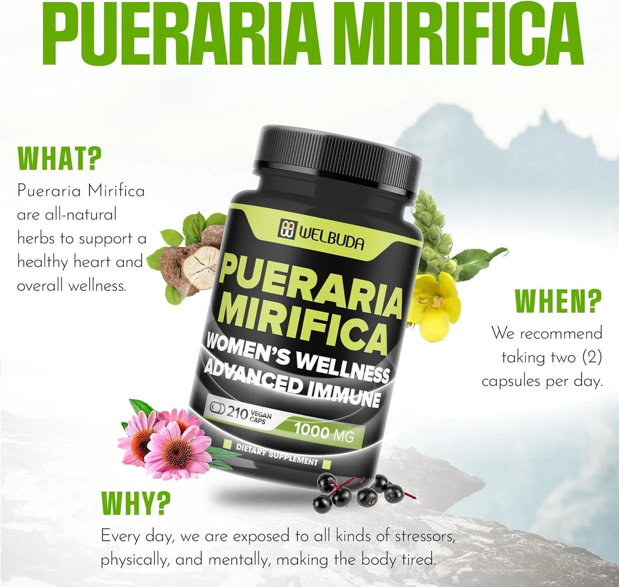 WELBUDA - Welbuda Pueraria Mirifica 1000Mg. 210 Capsulas - The Red Vitamin MX - Suplementos Alimenticios - {{ shop.shopifyCountryName }}