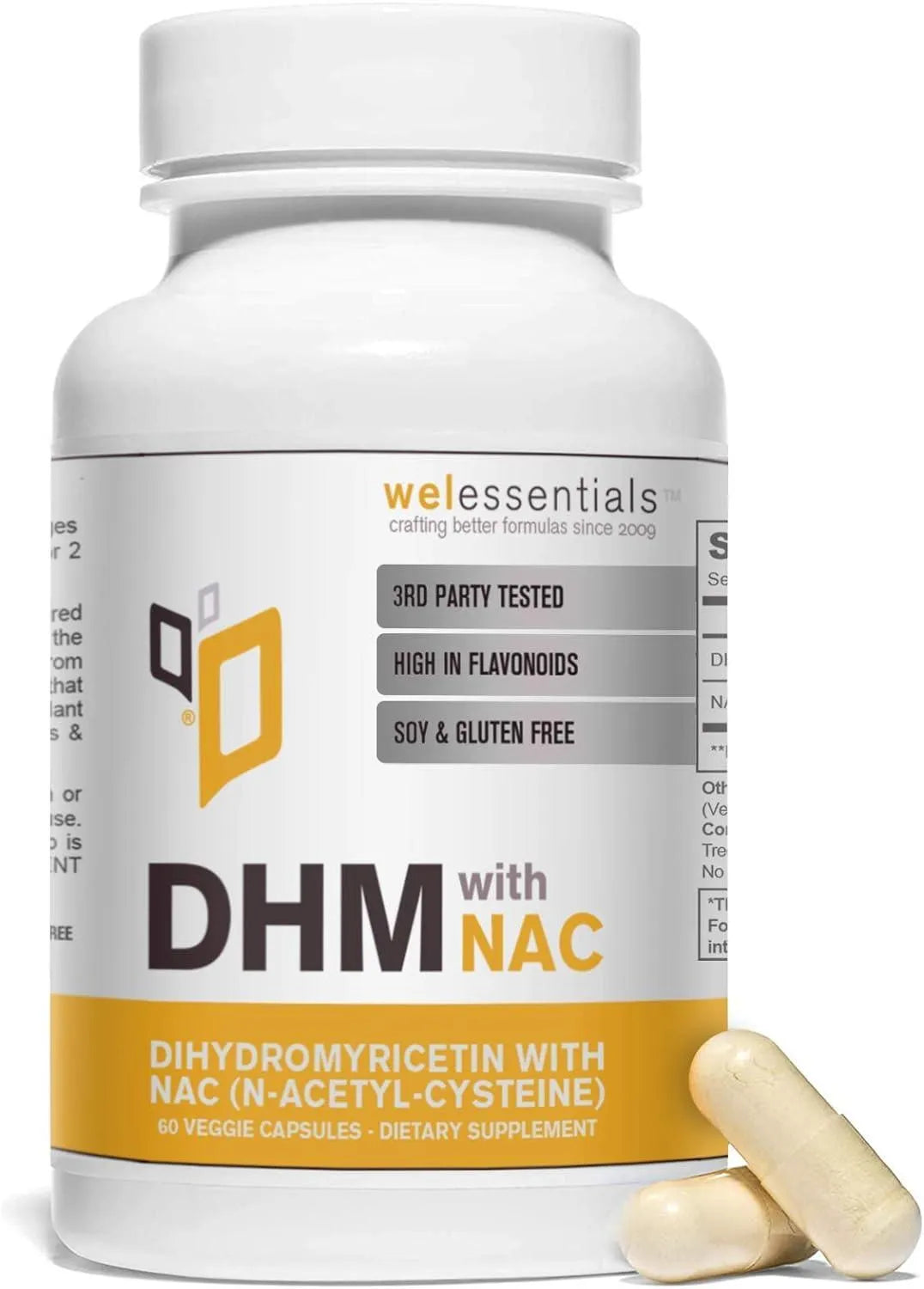 WELESSENTIALS - WELESSENTIALS Dihydromyricetin DHM with NAC 650Mg. 60 Capsulas - The Red Vitamin MX - Suplementos Alimenticios - {{ shop.shopifyCountryName }}