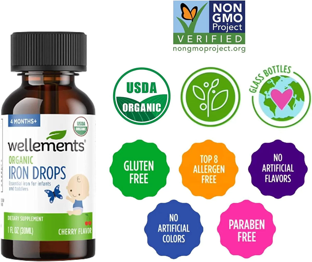 WELLEMENTS - Wellements Organic Iron Drops for Infants and Toddlers 30Ml. - The Red Vitamin MX - Suplementos Alimenticios - {{ shop.shopifyCountryName }}