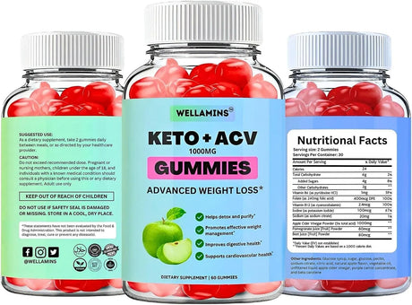 WELLNAMINS - Wellamins Keto Apple Cider Vinegar 60 Gomitas - The Red Vitamin MX - Suplementos Alimenticios - {{ shop.shopifyCountryName }}