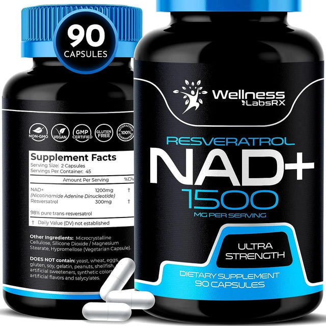 WELLNESS LABSRX - Wellness Labsrx NAD+ Resveratrol 1500Mg. 90 Capsulas - The Red Vitamin MX - Suplementos Alimenticios - {{ shop.shopifyCountryName }}