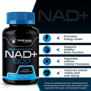 WELLNESS LABSRX - Wellness Labsrx NAD+ Resveratrol 1500Mg. 90 Capsulas - The Red Vitamin MX - Suplementos Alimenticios - {{ shop.shopifyCountryName }}