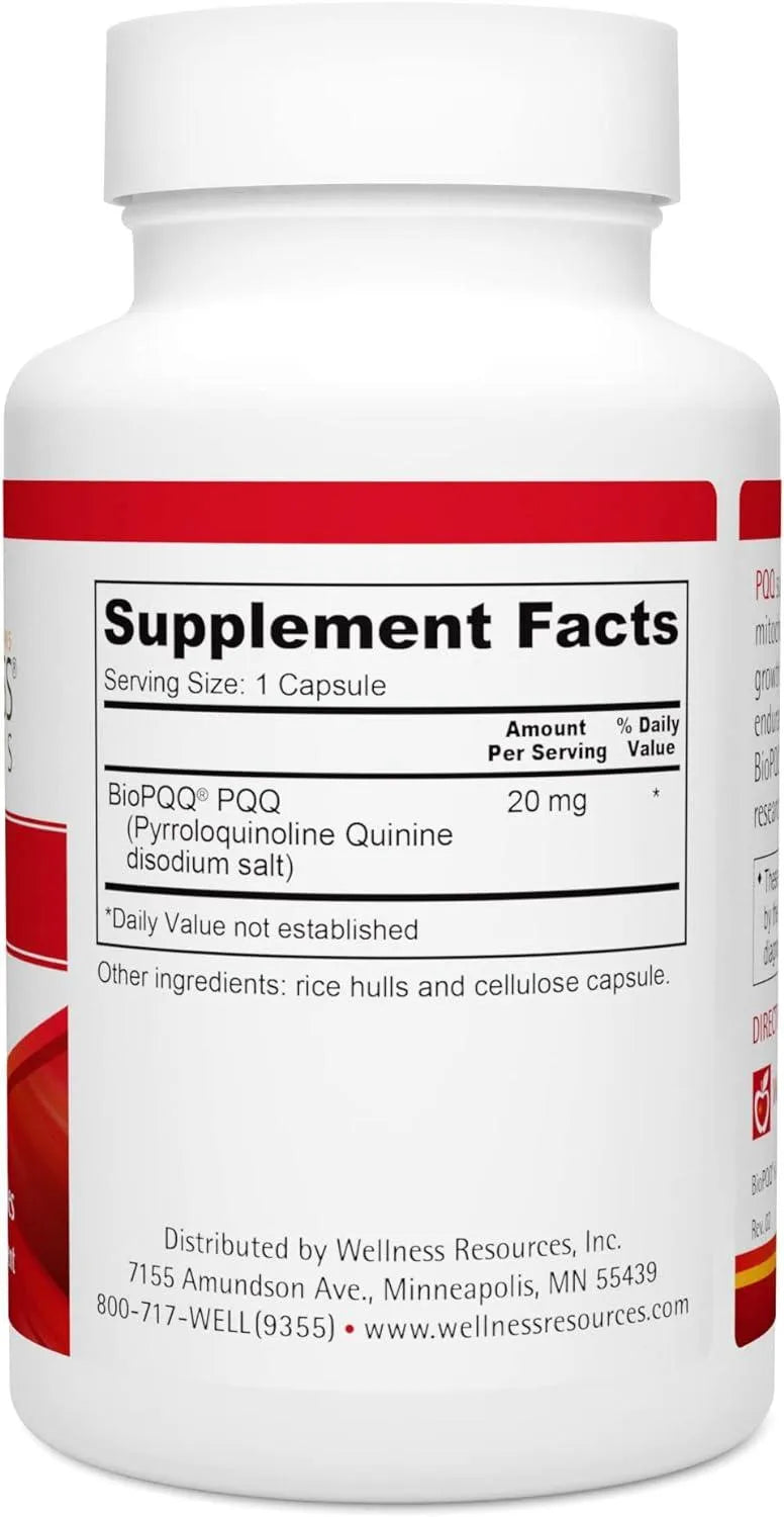 WELLNESS RESOURCES - Wellness Resources PQQ 20Mg. 60 Capsulas - The Red Vitamin MX - Suplementos Alimenticios - {{ shop.shopifyCountryName }}