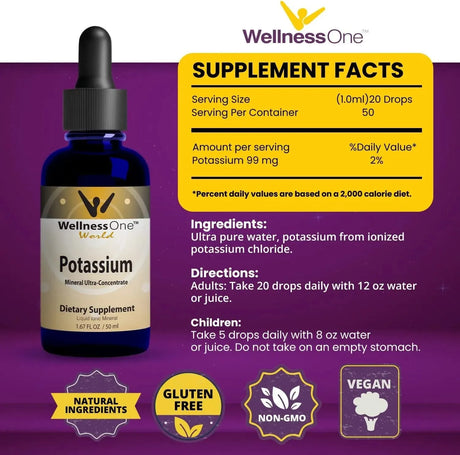 WELLNESSONE - WellnessOne Liquid Potassium Supplement 50Ml. - The Red Vitamin MX - Suplementos Alimenticios - {{ shop.shopifyCountryName }}