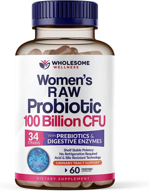 WHOLESOME WELLNESS - Wholesome Wellness Raw Probiotics for Women 100 Billion CFUs 60 Capsulas - The Red Vitamin MX - Suplementos Alimenticios - {{ shop.shopifyCountryName }}