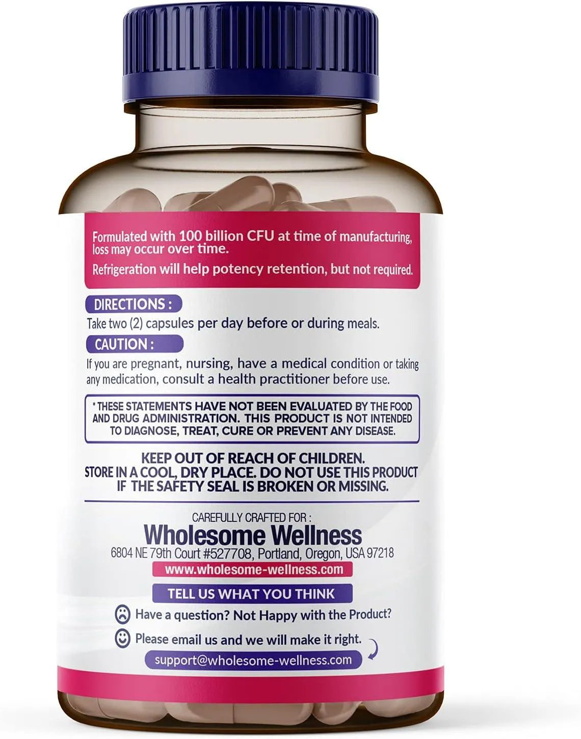 WHOLESOME WELLNESS - Wholesome Wellness Raw Probiotics for Women 100 Billion CFUs 60 Capsulas - The Red Vitamin MX - Suplementos Alimenticios - {{ shop.shopifyCountryName }}