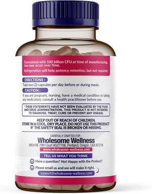 WHOLESOME WELLNESS - Wholesome Wellness Raw Probiotics for Women 100 Billion CFUs 60 Capsulas - The Red Vitamin MX - Suplementos Alimenticios - {{ shop.shopifyCountryName }}