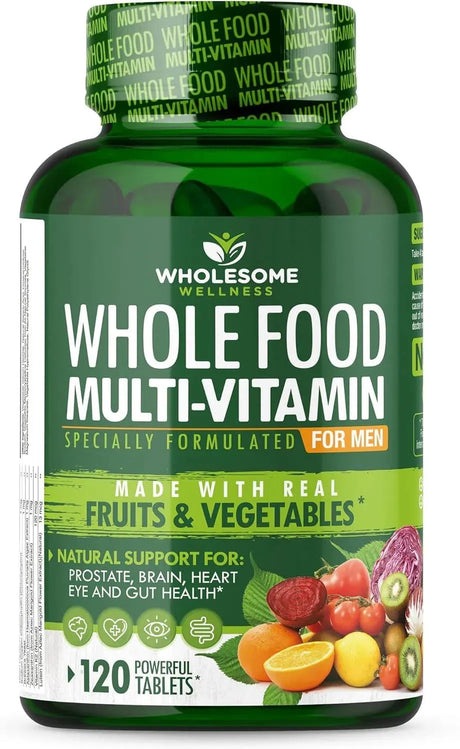 WHOLESOME WELLNESS - Wholesome Wellness Whole Food Multivitamin for Men 120 Tabletas - The Red Vitamin MX - Suplementos Alimenticios - {{ shop.shopifyCountryName }}