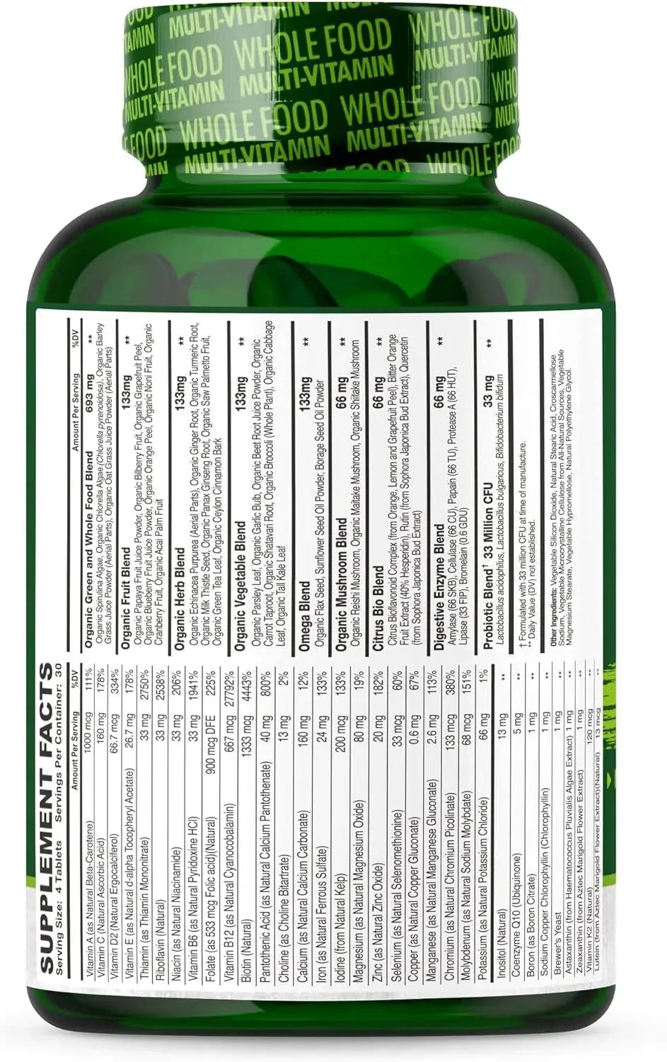 WHOLESOME WELLNESS - Wholesome Wellness Whole Food Multivitamin for Men 120 Tabletas - The Red Vitamin MX - Suplementos Alimenticios - {{ shop.shopifyCountryName }}