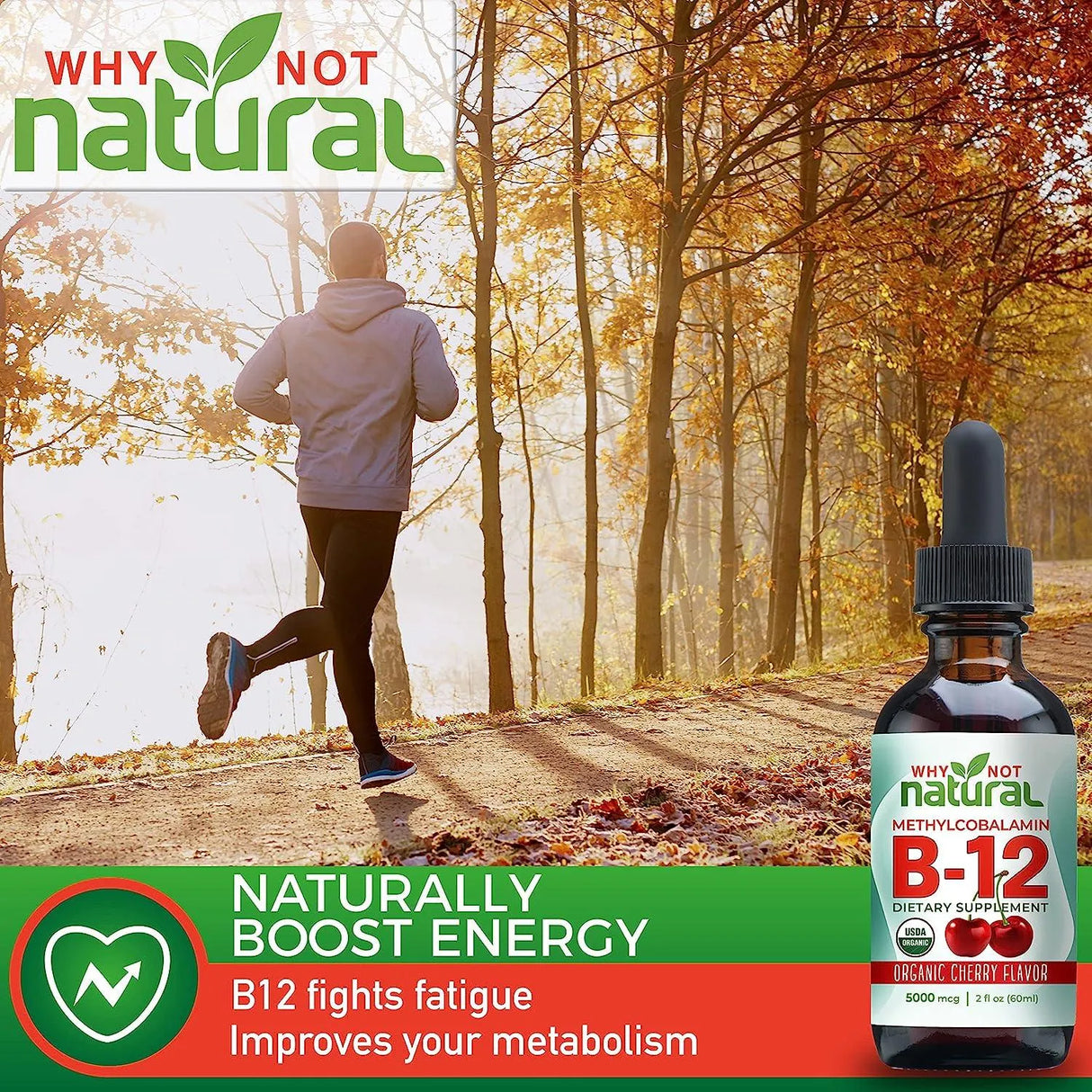 WHY NOT NATURAL - Why Not Natural Organic Vitamin B12 Liquid 60Ml. - The Red Vitamin MX - Suplementos Alimenticios - {{ shop.shopifyCountryName }}