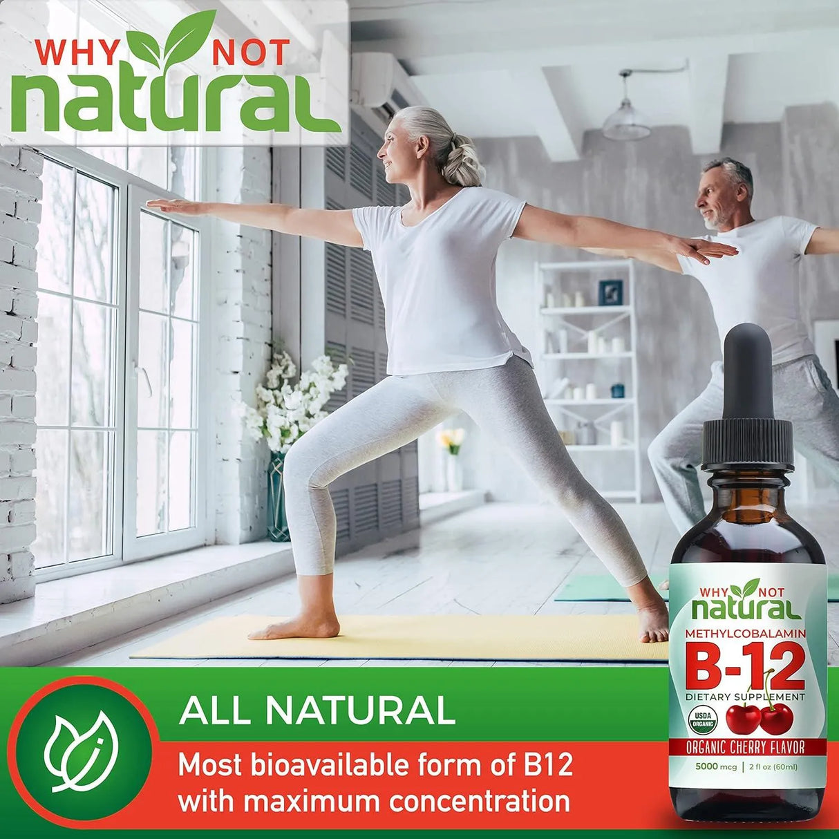 WHY NOT NATURAL - Why Not Natural Organic Vitamin B12 Liquid 60Ml. - The Red Vitamin MX - Suplementos Alimenticios - {{ shop.shopifyCountryName }}