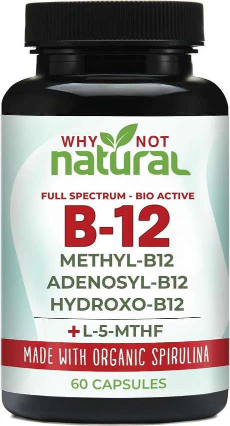 WHY NOT NATURAL - Why Not Natural Vitamin B12 5000mcg 60 Capsulas - The Red Vitamin MX - Suplementos Alimenticios - {{ shop.shopifyCountryName }}