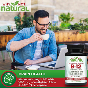 WHY NOT NATURAL - Why Not Natural Vitamin B12 5000mcg 60 Capsulas - The Red Vitamin MX - Suplementos Alimenticios - {{ shop.shopifyCountryName }}