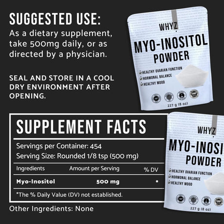 WHYZ - WHYZ Myo-Inositol Powder 227Gr. - The Red Vitamin MX - Suplementos Alimenticios - {{ shop.shopifyCountryName }}