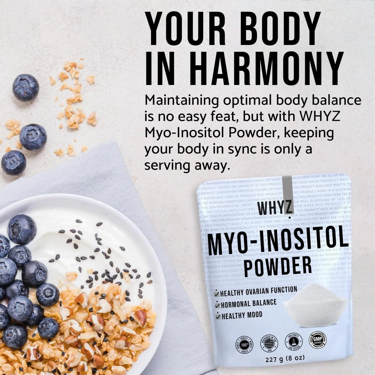 WHYZ - WHYZ Myo-Inositol Powder 227Gr. - The Red Vitamin MX - Suplementos Alimenticios - {{ shop.shopifyCountryName }}