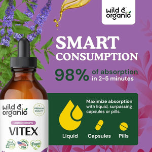 WILD & ORGANIC - Wild & Organic Baya Casto Organic Chasteberry Tincture 2 Fl.Oz. - The Red Vitamin MX - Suplementos Alimenticios - {{ shop.shopifyCountryName }}