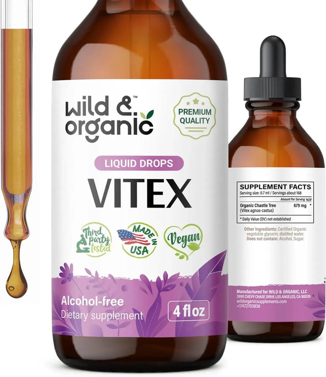 WILD & ORGANIC - Wild & Organic Baya Casto Organic Chasteberry Tincture 4 Fl.Oz. - The Red Vitamin MX - Suplementos Alimenticios - {{ shop.shopifyCountryName }}