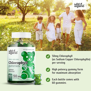 WILD & ORGANIC - Wild & Organic Chlorophyll Gummies 50Mg. 60 Gomitas - The Red Vitamin MX - Suplementos Alimenticios - {{ shop.shopifyCountryName }}