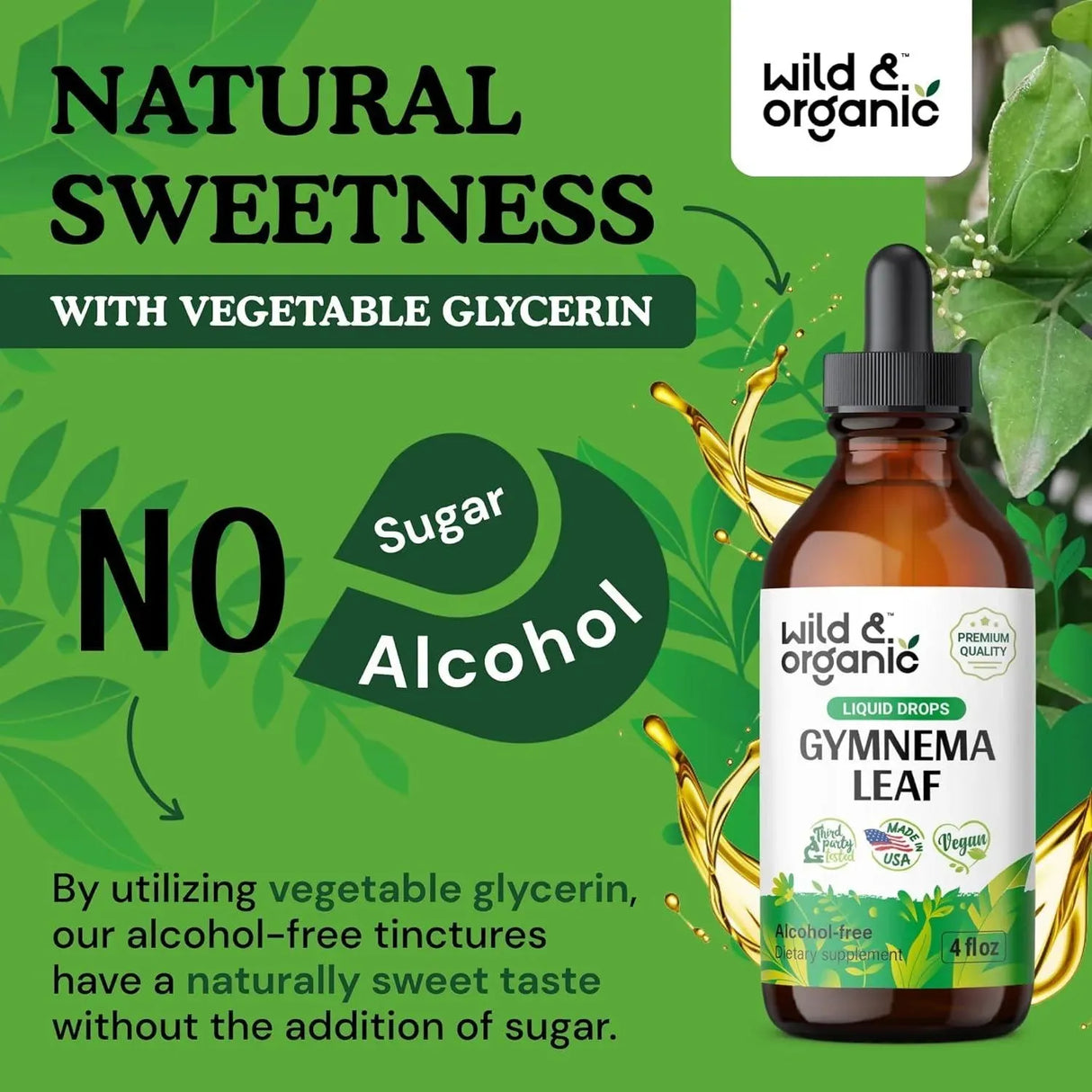 WILD & ORGANIC - Wild & Organic Gymnema Sylvestre Liquid Extract 4 Fl.Oz. - The Red Vitamin MX - Suplementos Alimenticios - {{ shop.shopifyCountryName }}