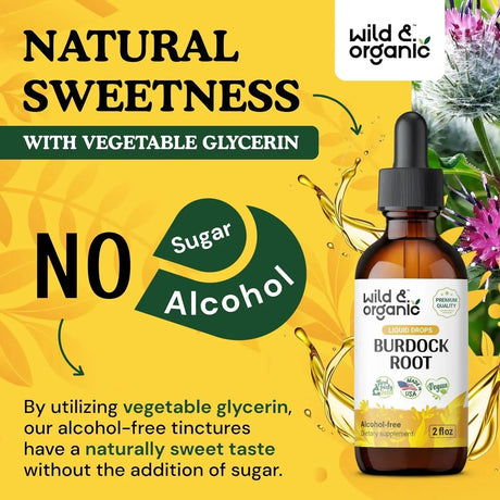 WILD & ORGANIC - Wild & Organic Organic Burdock Root Tincture 2 Fl.Oz. - The Red Vitamin MX - Suplementos Alimenticios - {{ shop.shopifyCountryName }}