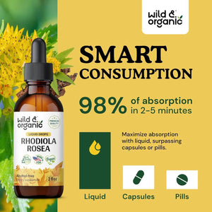 WILD & ORGANIC - Wild & Organic Rhodiola Rosea Tincture 2 Fl.Oz. - The Red Vitamin MX - Suplementos Alimenticios - {{ shop.shopifyCountryName }}