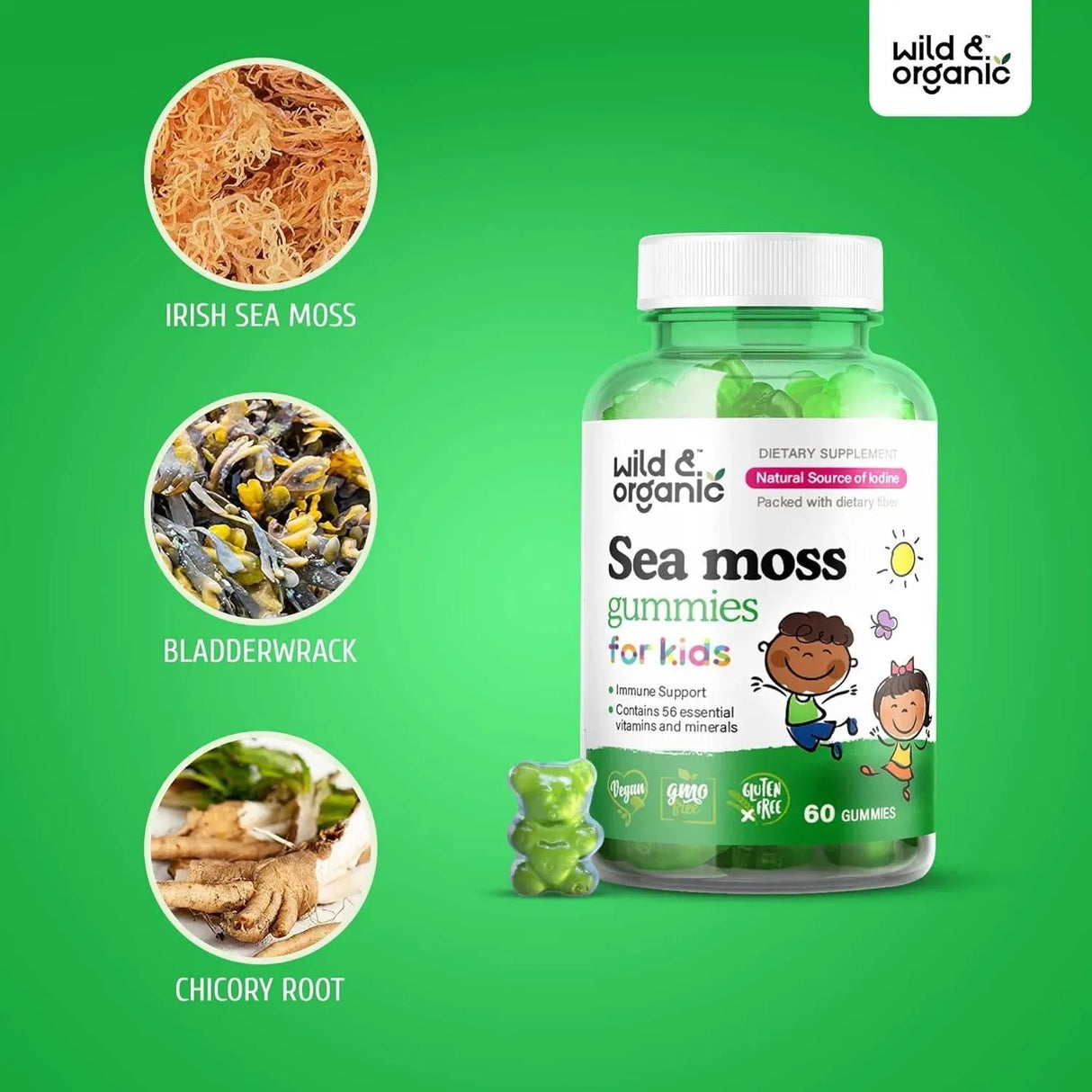 WILD & ORGANIC - Wild & Organic Sea Moss Gummies for Kids 60 Gomitas - The Red Vitamin MX - Suplementos Alimenticios - {{ shop.shopifyCountryName }}