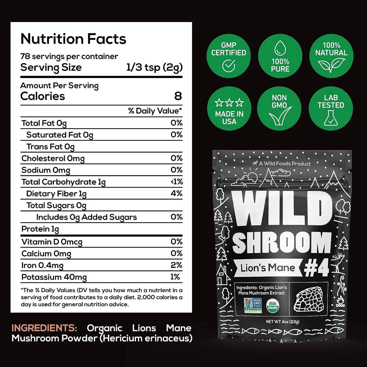 WILD FOODS - Wild Foods Lion's Mane Mushroom Extract 113Gr. - The Red Vitamin MX - Suplementos Alimenticios - {{ shop.shopifyCountryName }}