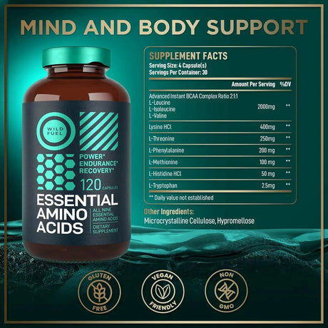 WILD FUEL - Wild Fuel Essential Amino Acid 120 Capsulas - The Red Vitamin MX - Suplementos Alimenticios - {{ shop.shopifyCountryName }}