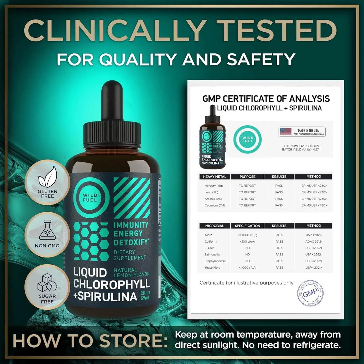 WILD FUEL - Wild Fuel Liquid Chlorophyll Drops with Spirulina 59Ml. - The Red Vitamin MX - Suplementos Alimenticios - {{ shop.shopifyCountryName }}