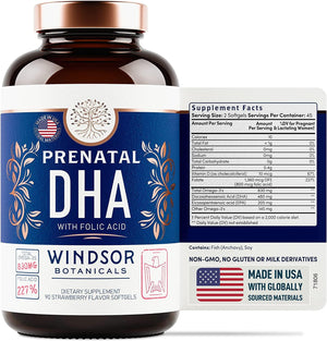 WINDSOR BOTANICALS - Windsor Botanicals Prenatal Vitamins with DHA and Folic Acid 90 Capsulas Blandas - The Red Vitamin MX - Suplementos Alimenticios - {{ shop.shopifyCountryName }}