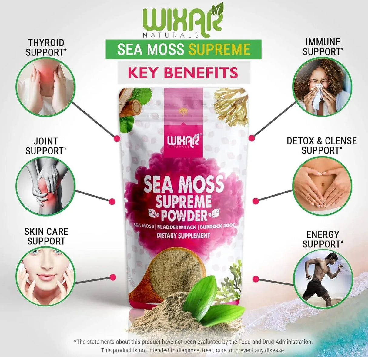 WIXAR NATURALS - Wixar Wildcrafted Sea Moss Powder 227Gr. - The Red Vitamin MX - Suplementos Alimenticios - {{ shop.shopifyCountryName }}