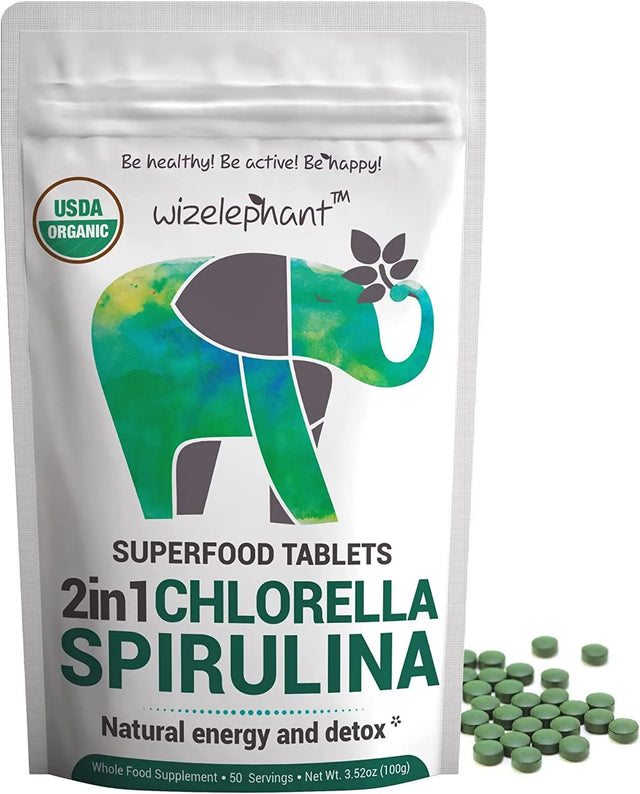 WIZELEPHANT - Wizelephant Chlorella Spirulina Organic Tablets 50 Tabletas - The Red Vitamin MX - Suplementos Alimenticios - {{ shop.shopifyCountryName }}